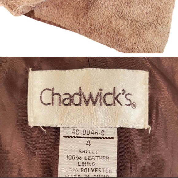 Chadwicks Peplum Chocolate Brown Button Up Suede Jacket, Sz 4 - Picture 3 of 3
